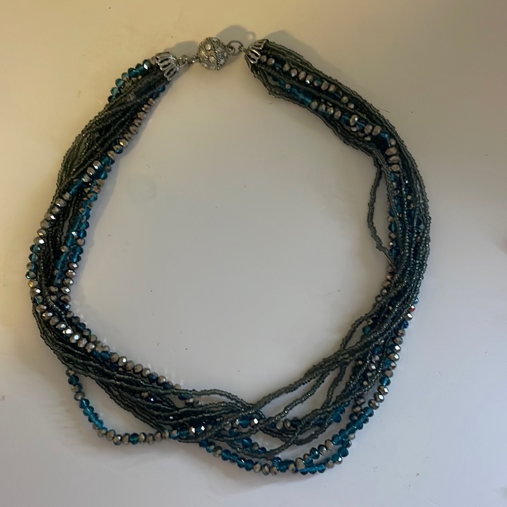 Blue beaded necklace
